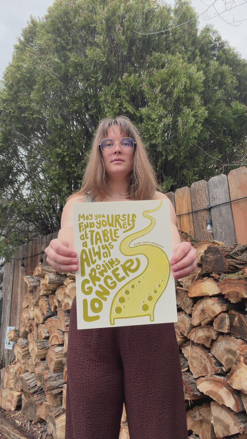 A Table Always Growing Longer 8x10 Risograph Print
